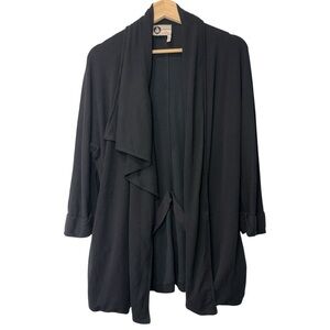 Jeanne Lanvin Made in France Elegant Black Open Front Cardigan size 44
